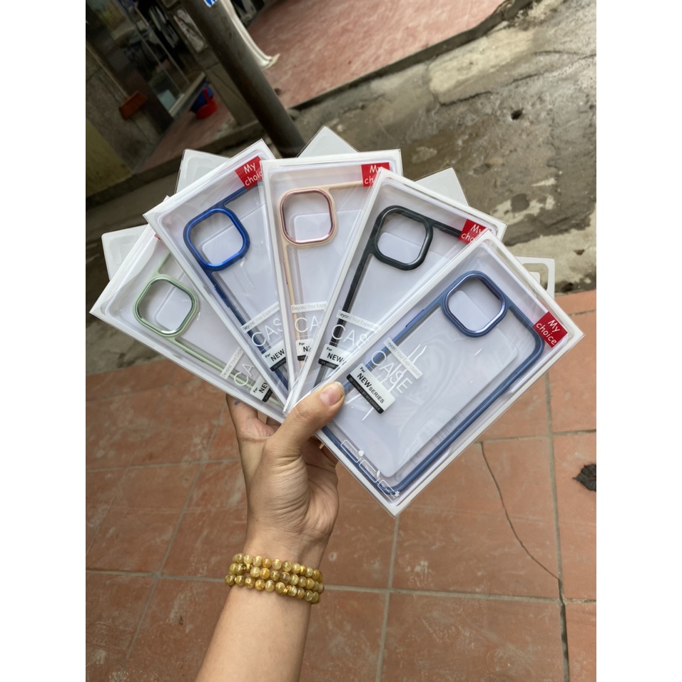 Ốp Viền Sang - Tích hợp kính bảo vệ camera -Viền vuông mạ Màu"Sang Trọng" '5 Màu',IPhone 13 / 13 Pro/ 13 Promax