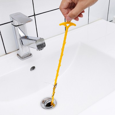 Dây thông tắc cống FREESHIP vệ sinh thông tắc bồn rữa tay bằng nhựa, răng cưa màu vàng