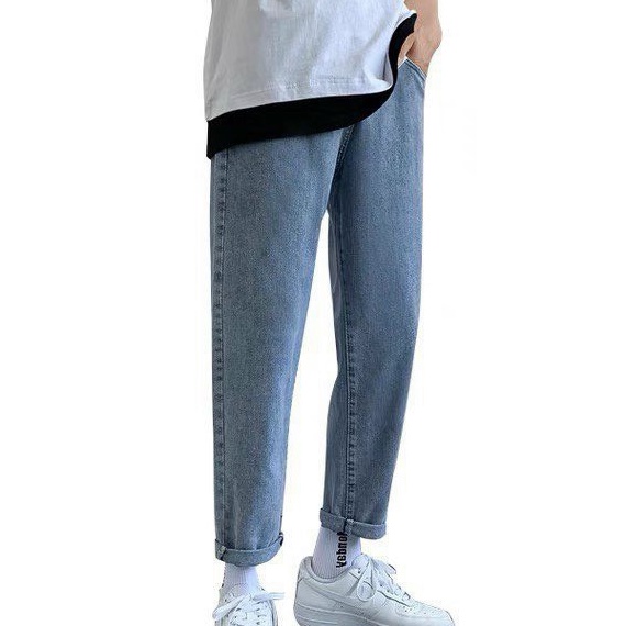 Quần jean nam baggy ống suông rộng - quần bò nam đen dáng đứng vải jeans cao cấp hottrend 2022 J804