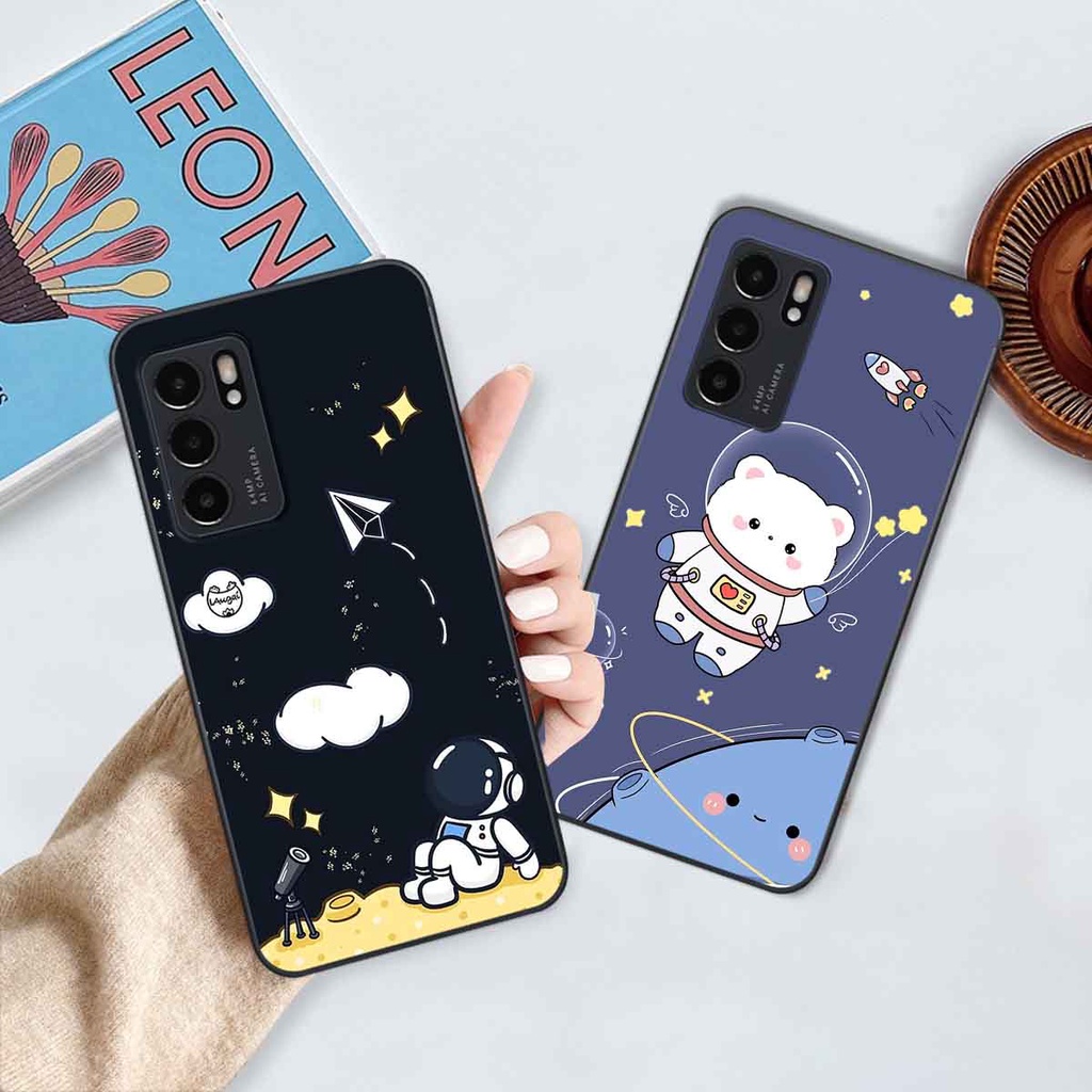 Ốp Oppo Reno6 / Reno6 Z 5G / Reno 6 in hình vũ trụ, phi hành gia bầu trời cute dễ thương