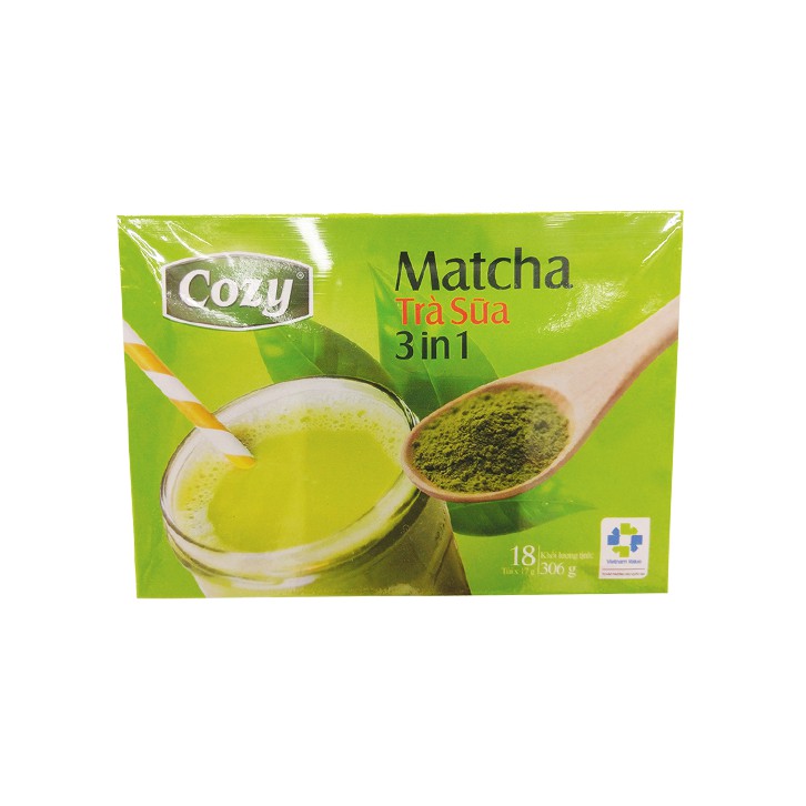 (freeship50k)COZY MATCHA TRÀ SỮA 3 IN 1 hộp 18 gói