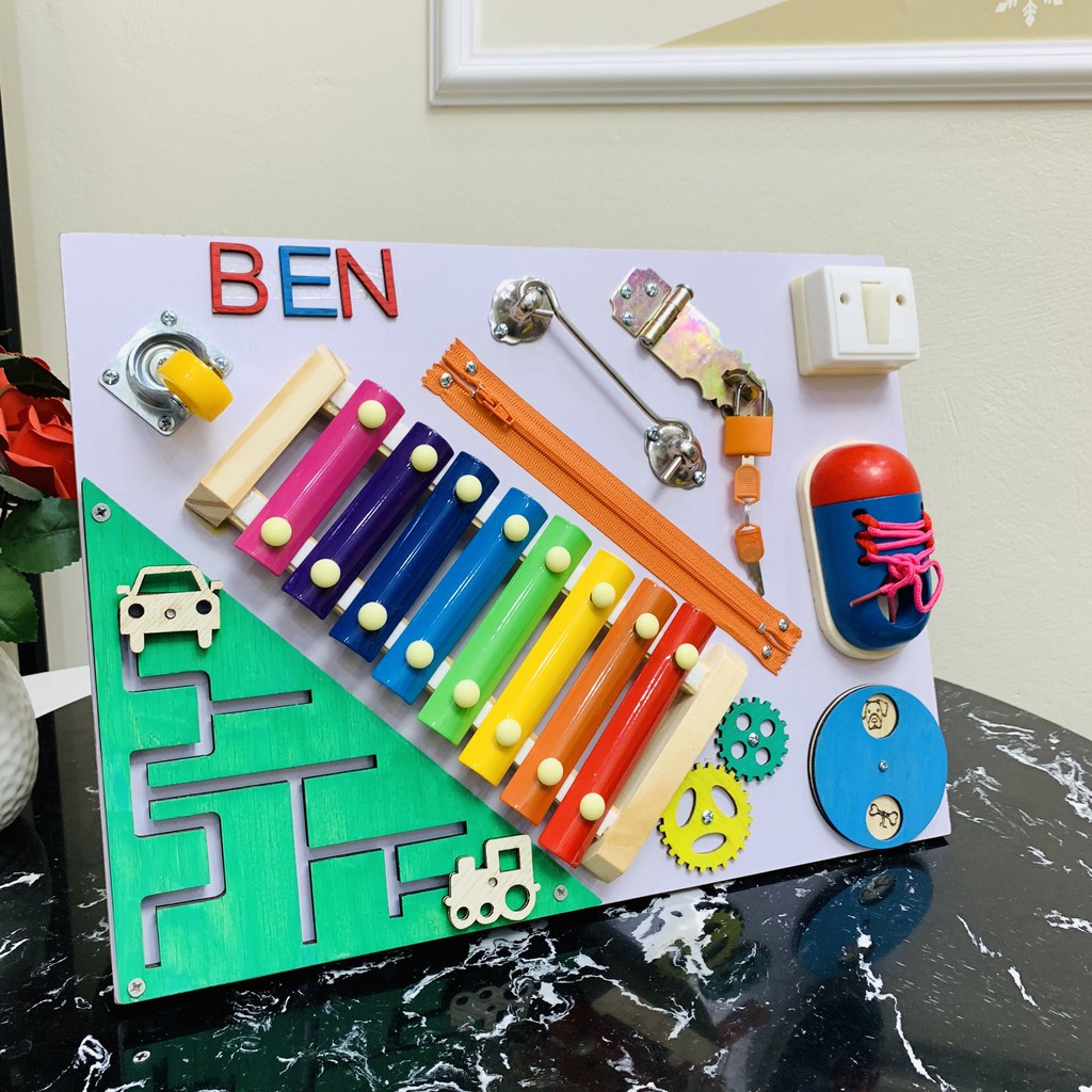 Bảng Bận Rộn BR07 Giúp Bé Phát Triển Vận Động Tinh Và Các Kỹ Năng Cơ Bản Benrikids