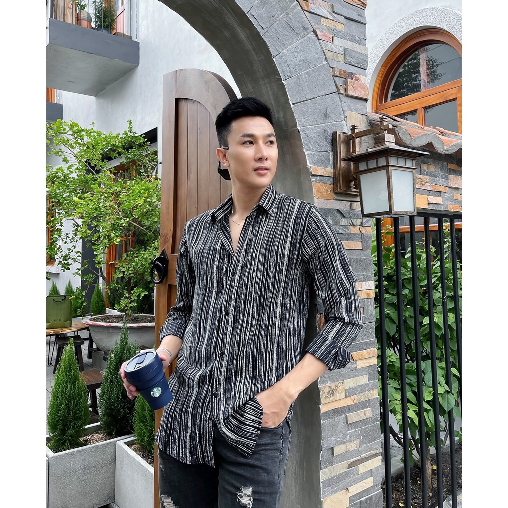 áo sơ mi lụa form rộng họa tiết S01