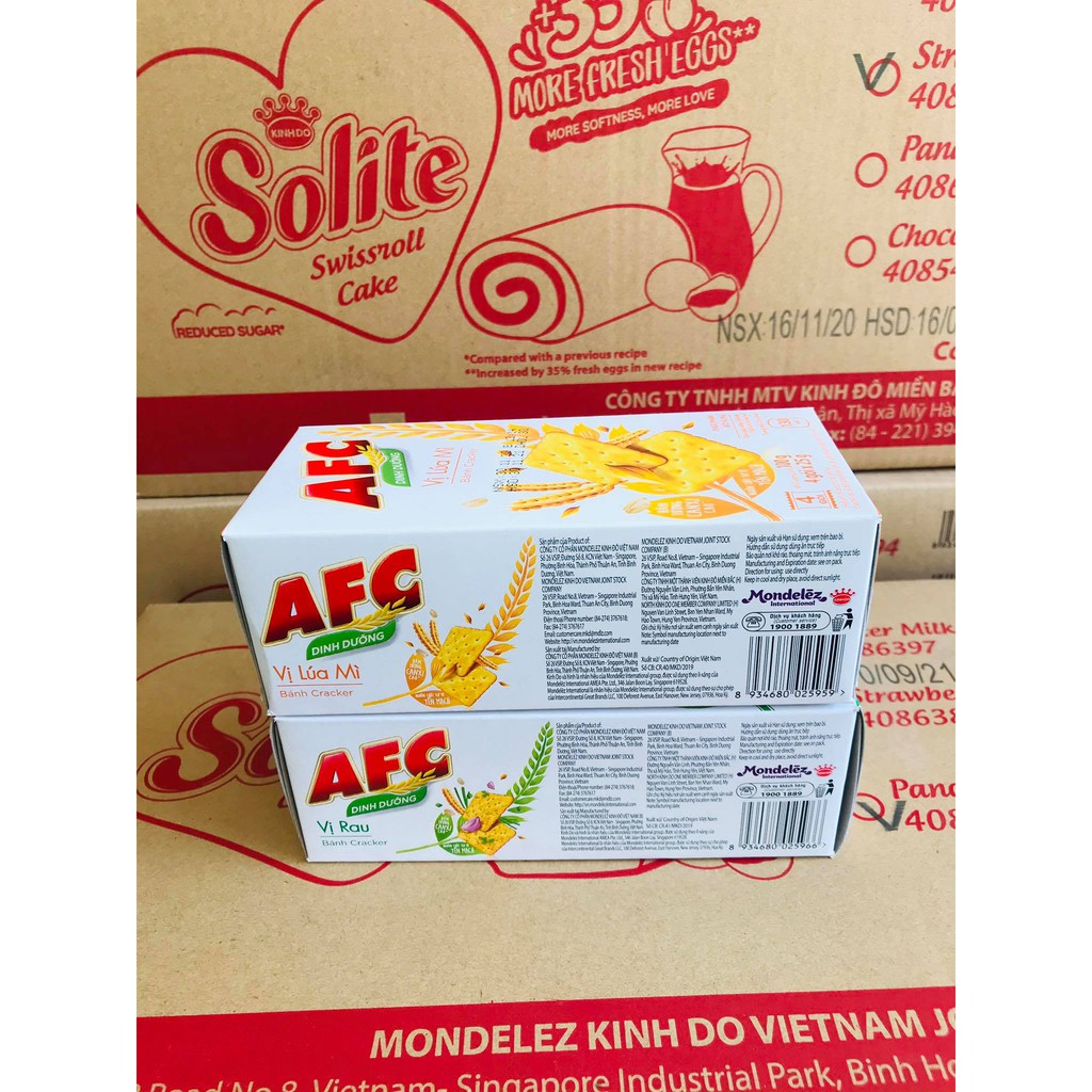 Bánh AFC 100g Mondelez Kinh Đô vị rau cải và lúa mì