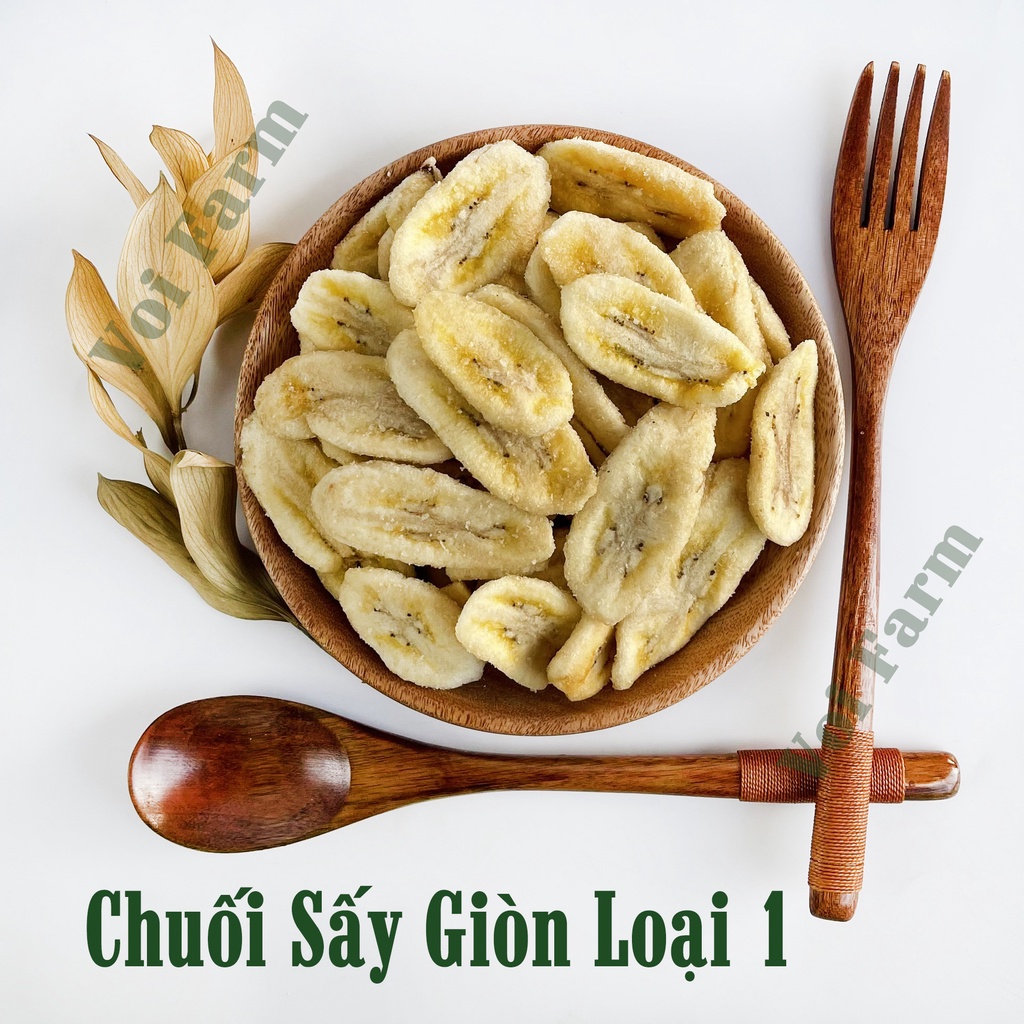 500Gr Chuối sấy giòn Đà Lạt nguyên miếng loại 1 VOIFARM
