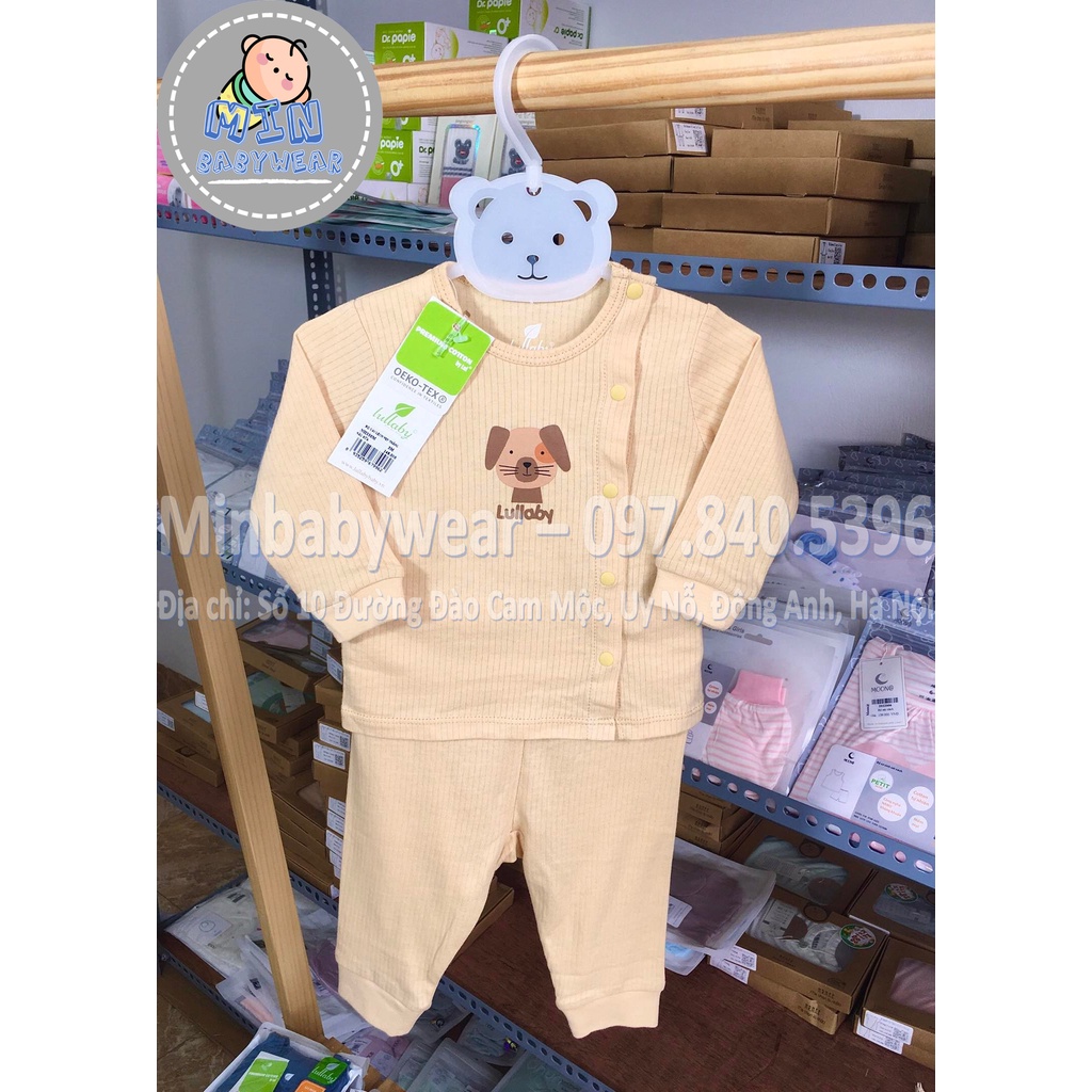 Bộ sơ sinh cài chéo nẹp thẳng chất cotton họa tiết đáng yêu