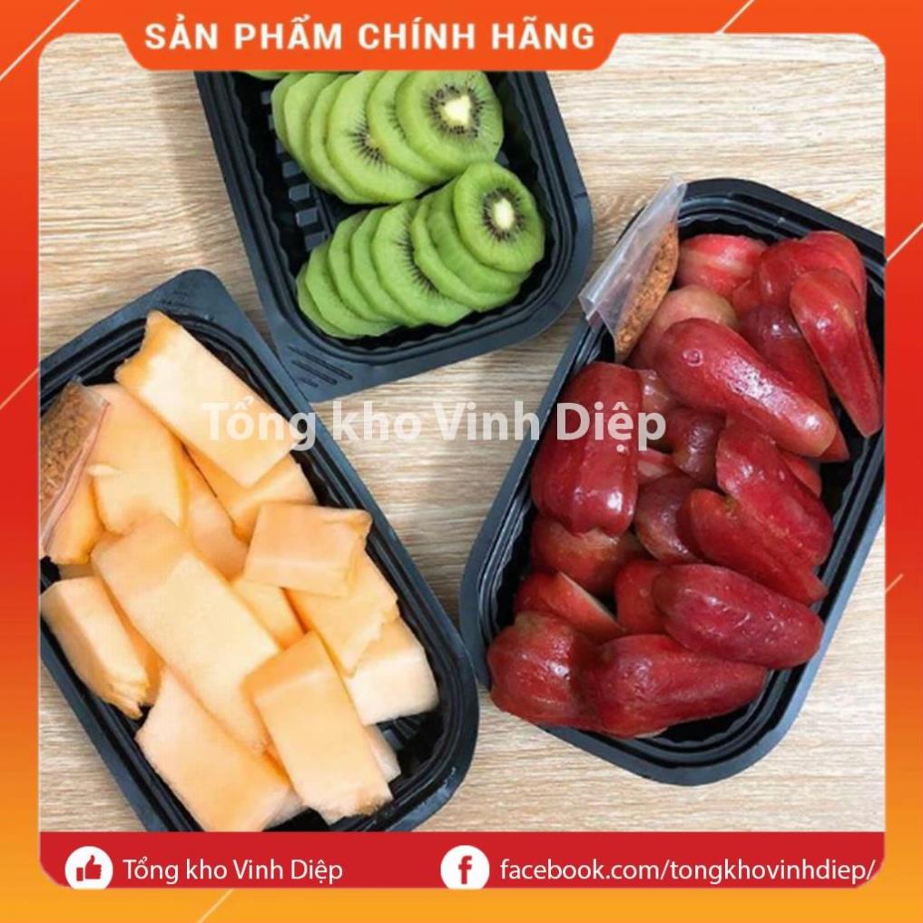 Combo 50 hộp nhựa đế đen đựng bánh, hoa quả dùng 1 lần - HT203