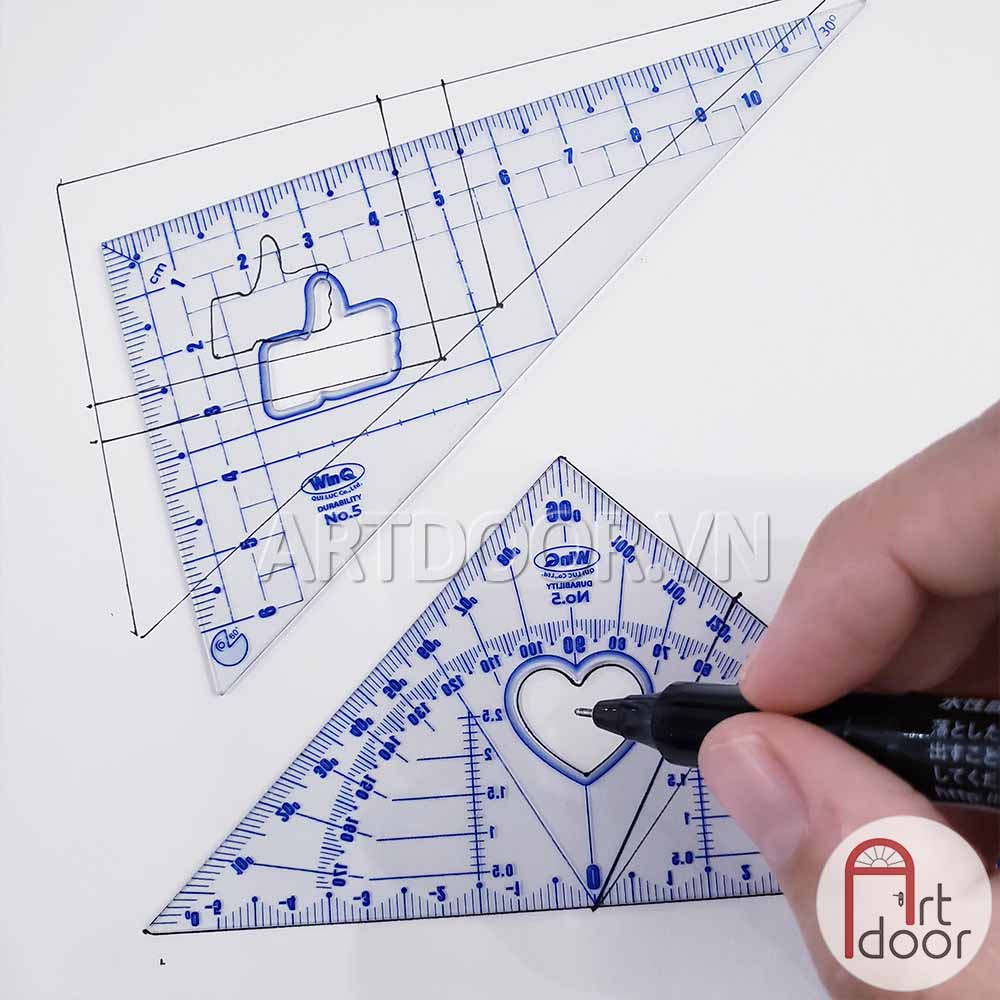 [ARTDOOR] Thước vẽ kỹ thuật WINQ đo Góc Eke cỡ nhỏ (No.5)