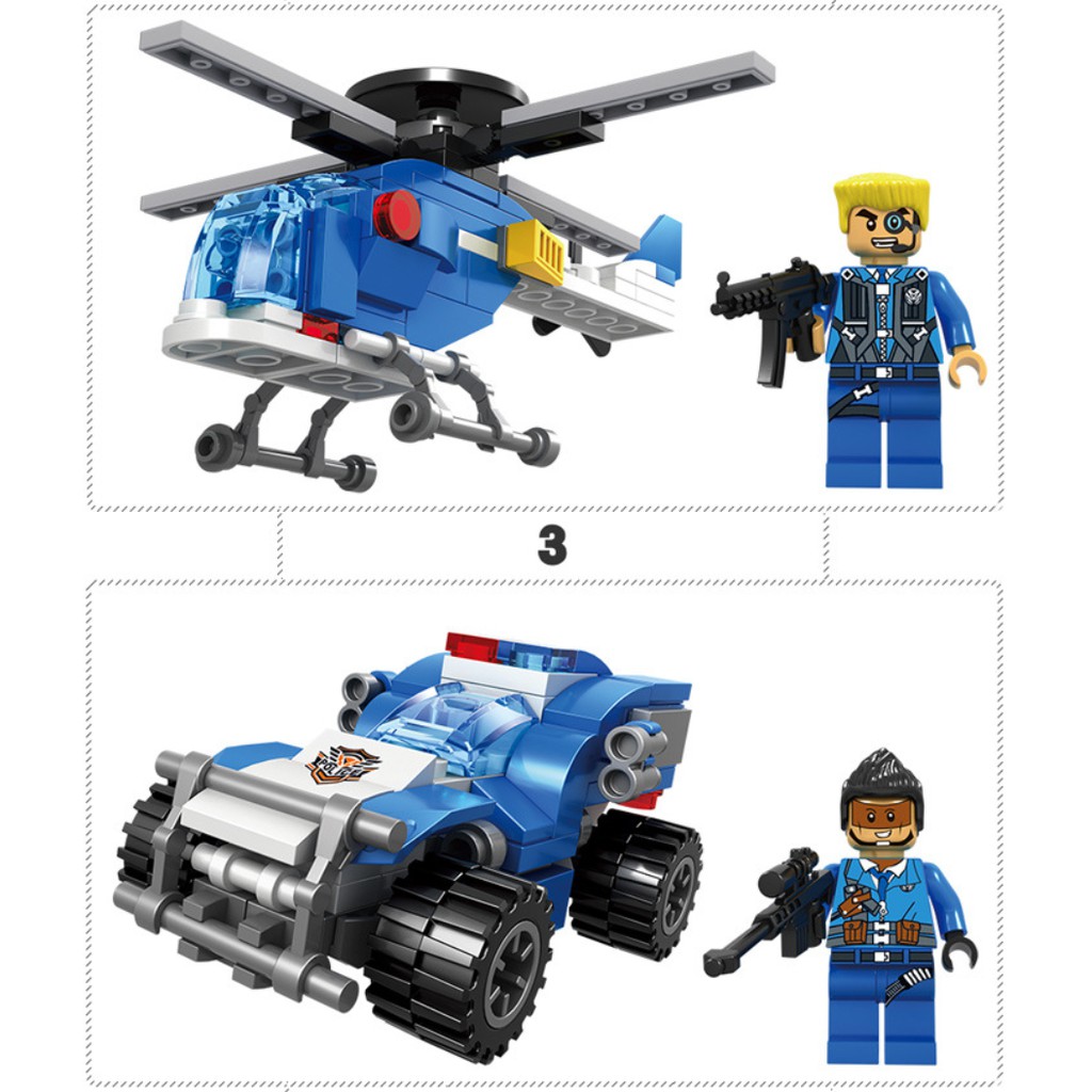 [780 CHI TIẾT-HÀNG CHUẨN] BỘ ĐỒ CHƠI XẾP HÌNH LEGO CẢNH SÁT,Lắp Ghép OTO, ROBOT, Lắp Ráp Xe Swat, Trực Thăng, Máy Bay