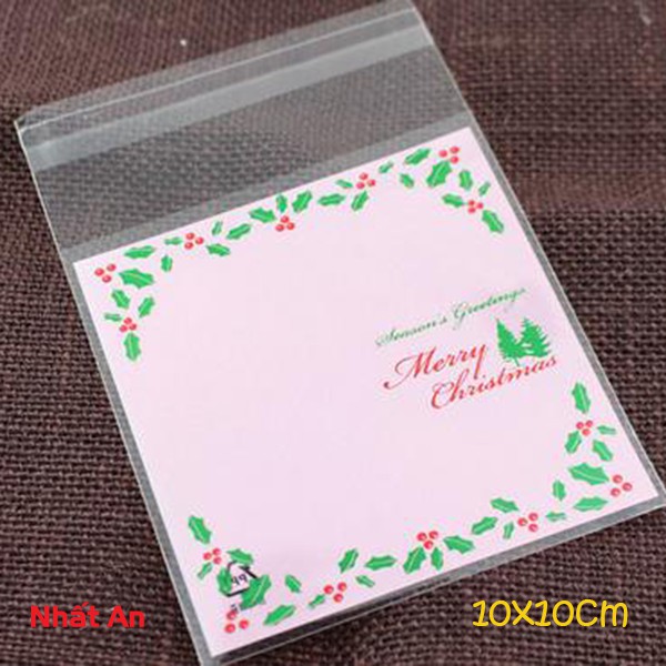 Túi dán Noel 10x10cm (Mẫu 6) - 100 cái