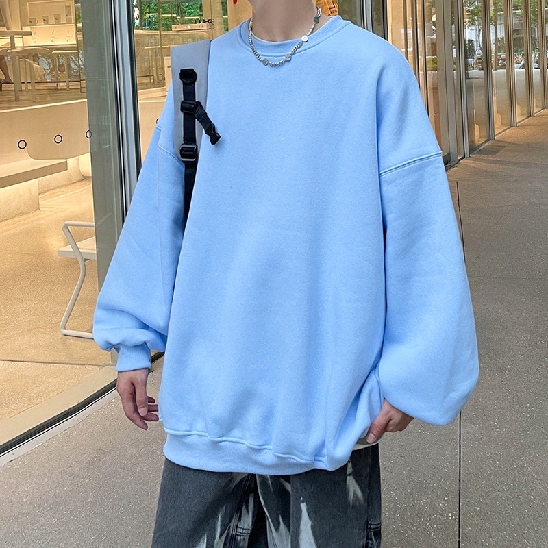 Áo sweater TRƠN nỉ bông unisex màu ĐEN/TRẮNG/XÁM 🖤 Nam nữ unisex 🖤 SWEATER TRƠN form rộng