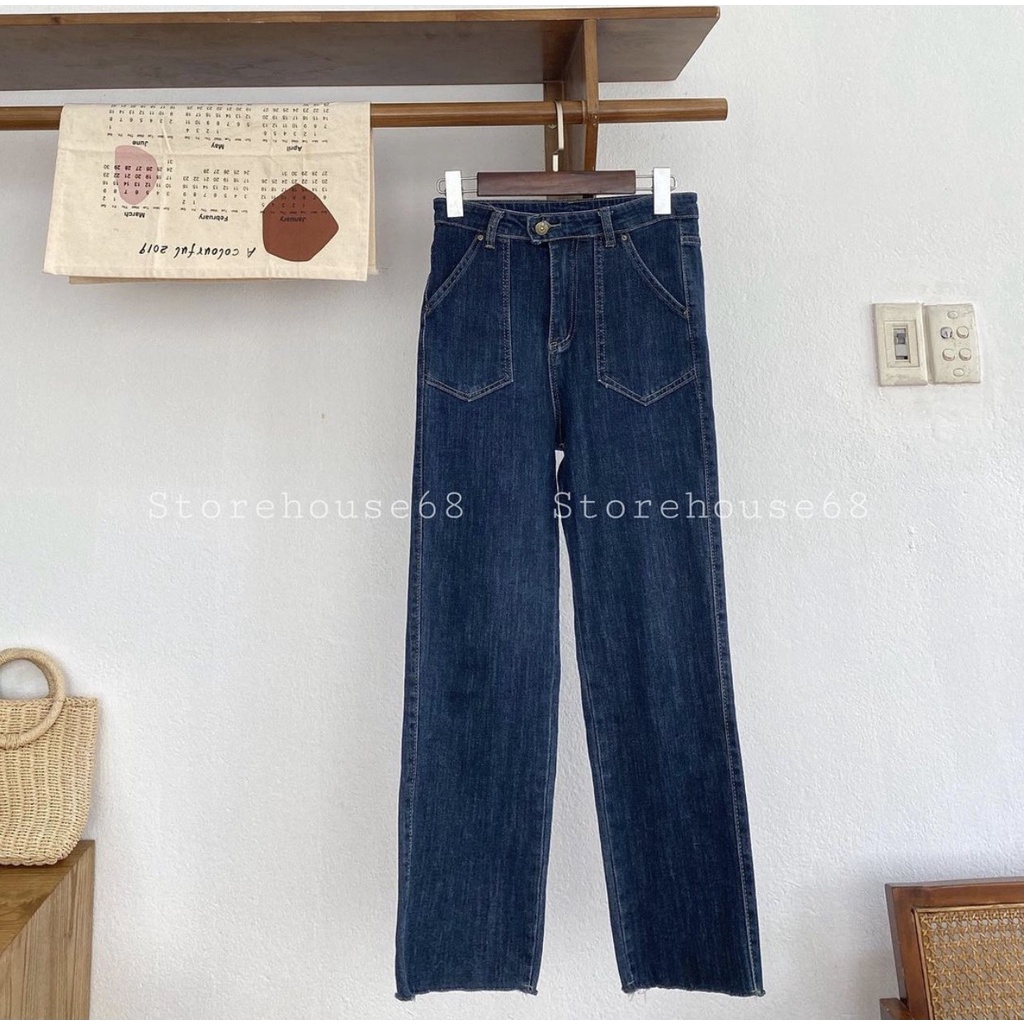 Quần jeans nữ ống đứng mã 3529 hàng Vn mác hồng FANEGU trẻ trung năng động