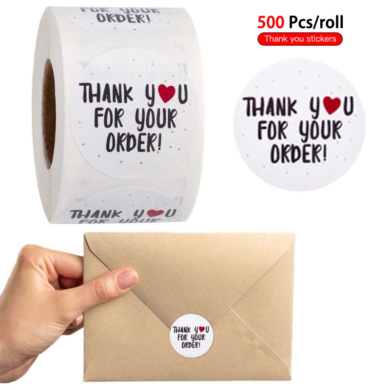 Cuộn 500 Miếng Dán Chữ Thank You For Your Order