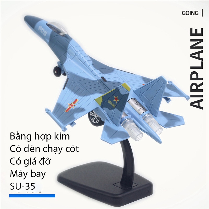 Đồ chơi mô hình máy bay chiến đấu, trinh sát F-18, F-35, F16, SR-71, B-2A và Su-35 có nhạc đèn chạy cót vỏ hợp kim