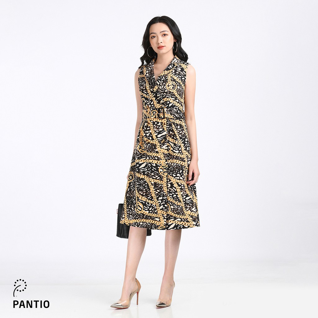 Đầm công sở chất liệu Thô chun dáng ôm không tay FDC92560 - PANTIO