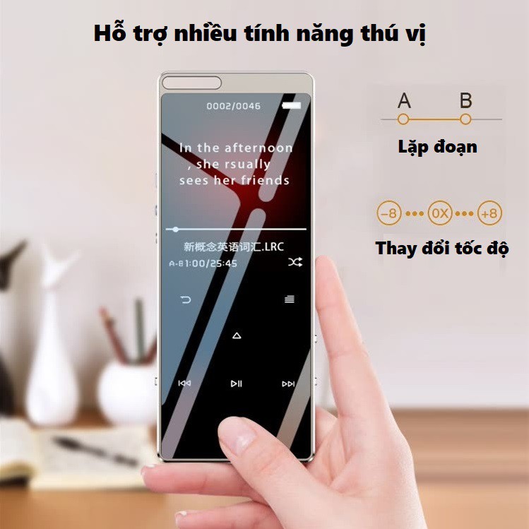 [Mã ELHACE giảm 4% đơn 300K] Máy nghe nhạc 8Gb bluetooth 2019 - Ruizu D15