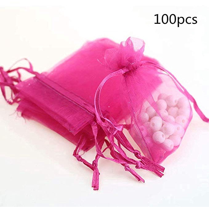 Set 100 Túi Lụa Dây Rút 7x9 cm Đựng Quà Tặng