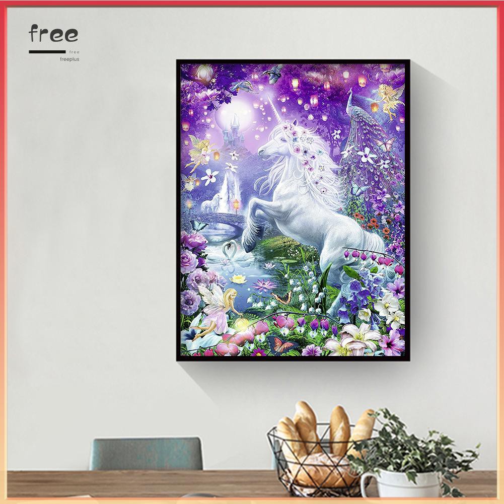 Tranh đính đá treo tường trang trí nội thất hình ngựa tuyệt đẹp 5D DIY