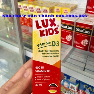 Vitamin D3 Lux kids nhỏ giọt hàng Đức chính hãng, cho bé khỏe, ngủ ngon hết mồ hôi trộm, rụng tóc vành khăn