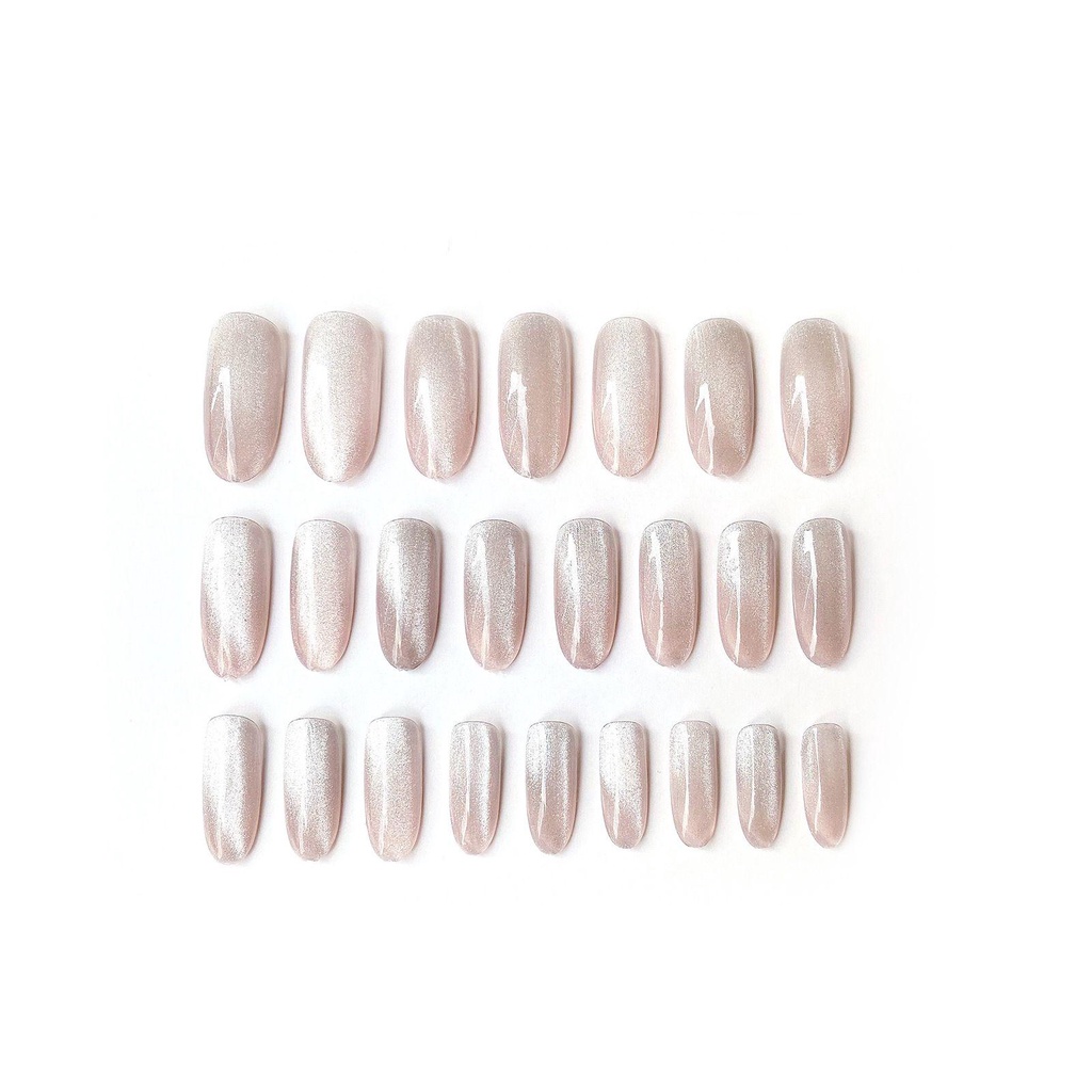 Bộ 24 Móng Tay Giả Che Phủ Toàn Diện Họa Tiết Mắt Mèo Cho Nữ