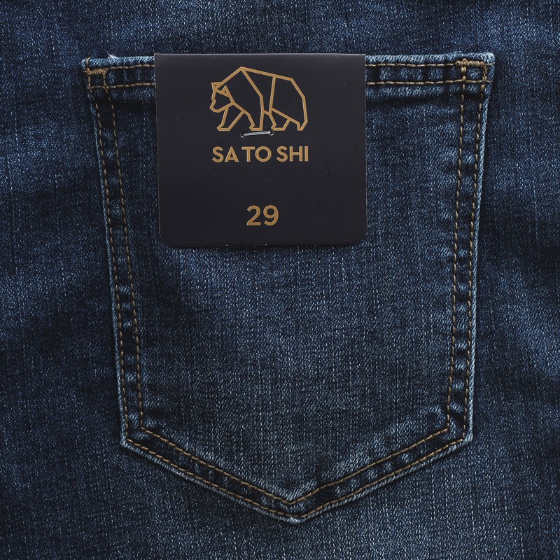 |Hẻm Store| Quần jean nam, quần bò nam Satoshi SAQJ31 dáng vừa màu xanh trơn wash basic chất jean co giãn nhẹ | BigBuy360 - bigbuy360.vn