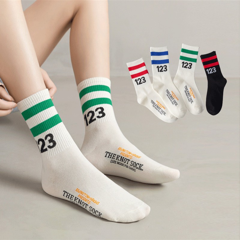Tất Vớ Thể Thao Unisex Kiểu Dáng Thể Thao Kẻ Sọc Năng Động ( SỐ )