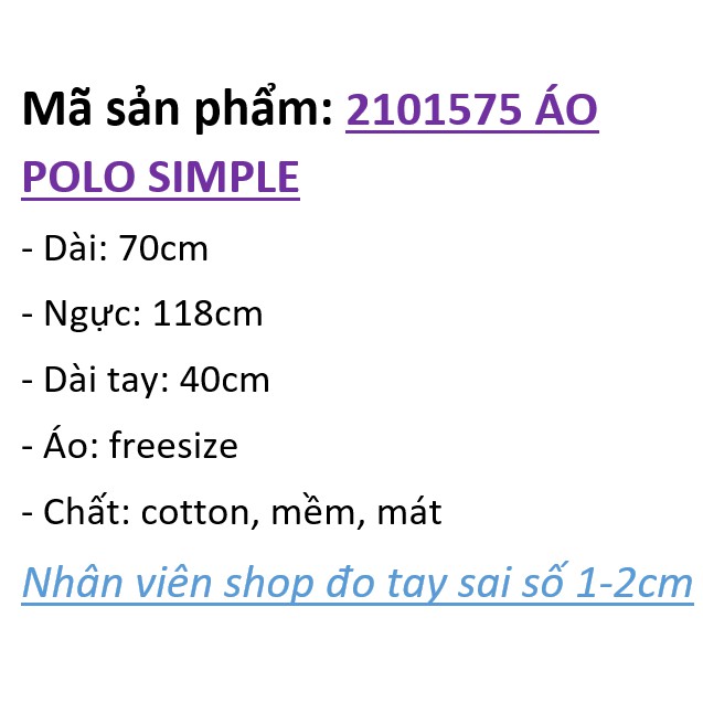2101575 Áo polo nữ Simple - áo polo ulzzang chất cotton mềm mát nhiều màu freesize | BigBuy360 - bigbuy360.vn
