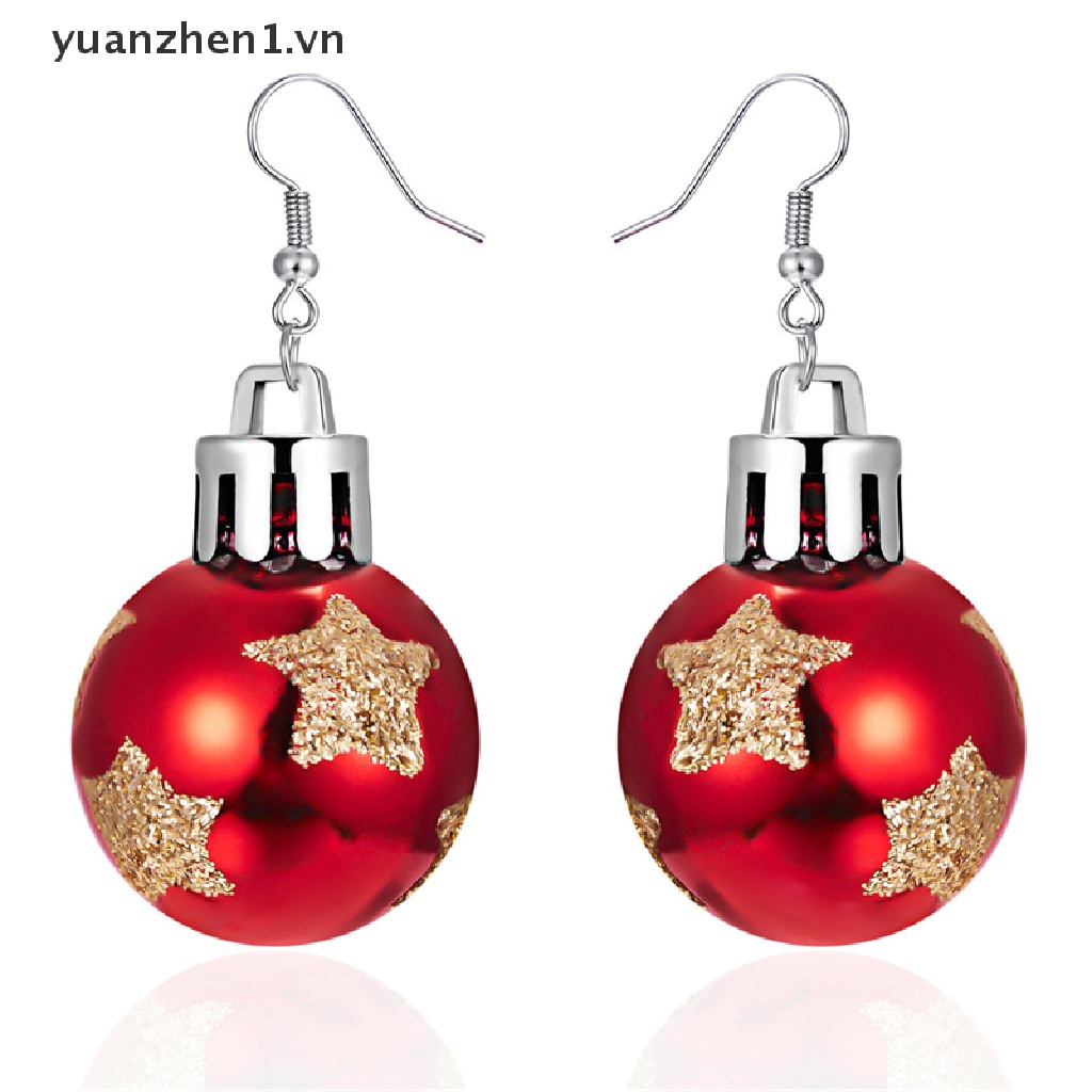 Bông Tai Hình Ngôi Sao Màu Xanh Lá Đỏ Phong Cách Vintage Thời Trang Cho Nữ