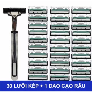 Combo 1 cán dao cạo râu và 30 lưỡi dao cạo kép