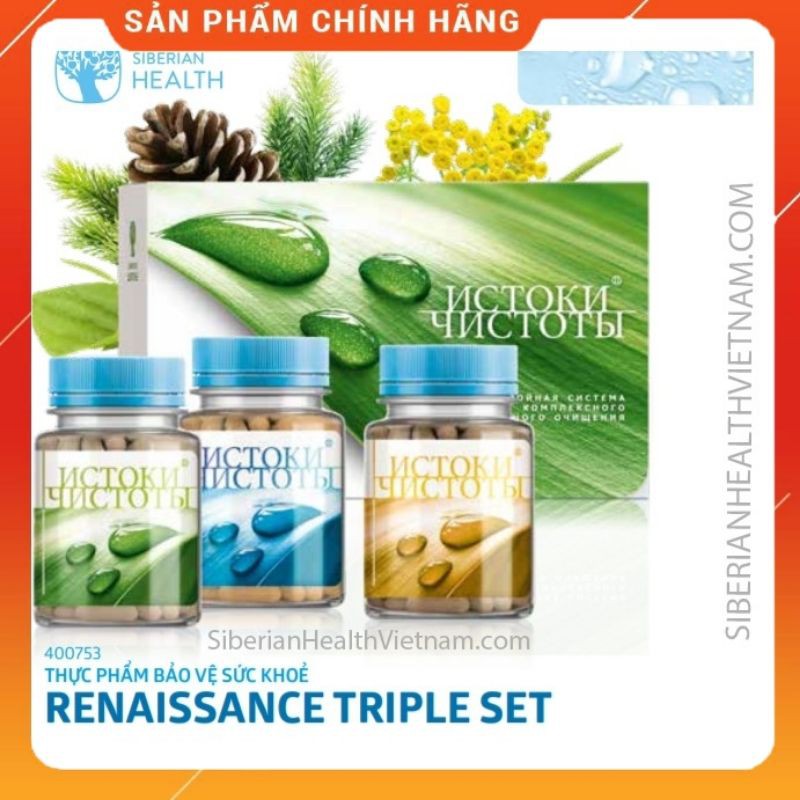 Thực phẩm bảo vệ sức khỏe Renaissance Triple Set .BỘ 3 THẢI ĐỘC SIBERIAN HEALTH