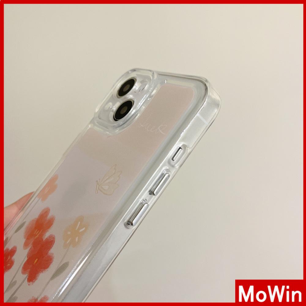 iPhone Case Silicone Soft Case Clear Case Thickened Shockproof Protection Camera Metal Button Elegant Flower Compatible For iPhone 11 Pro Max 13 Pro Max 12 Pro Max 7Plus xr XS Max