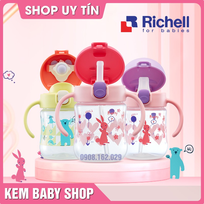 [Chính Hãng] Cốc tập uống 2IN1 T.L.I RICHELL - bình tập uống nước cho bé Richell