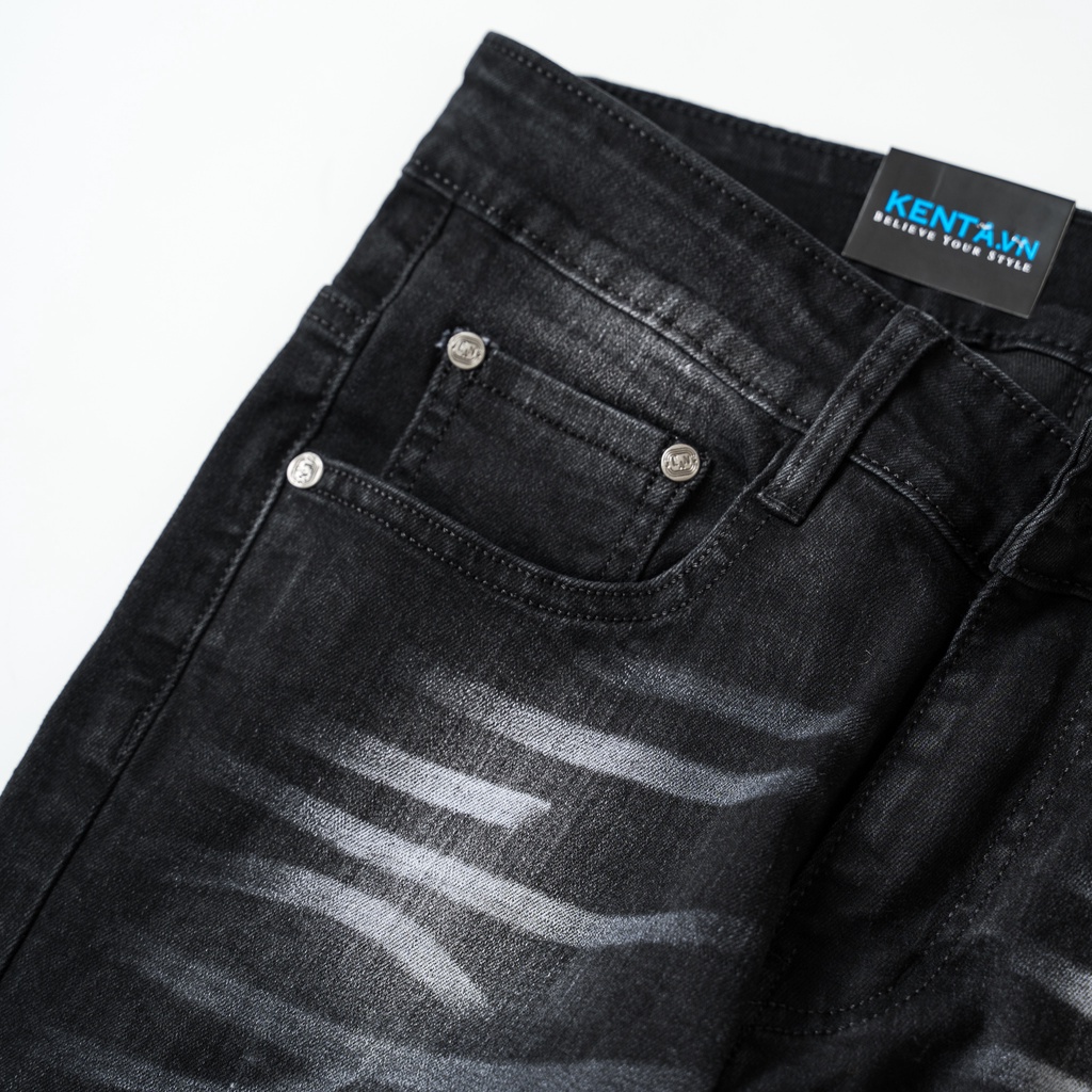Quần jean dài nam đen wax Kenta QJD0024
