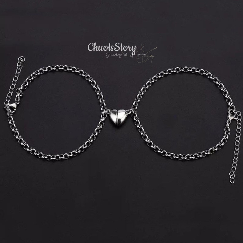 Vòng tay đôi nam châm nhiều mẫu, lắc tay cặp titan nam nữ thời trang - ChuotsStory