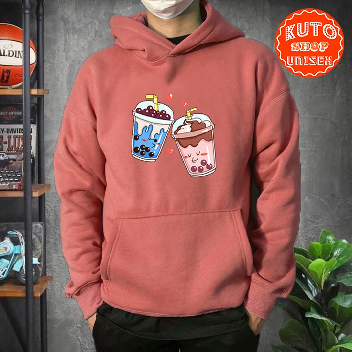 ÁO HOODIE TRÀ SỮA Nỉ Ngoại Cao Cấp - In Pet Siêu Bền Siêu Đẹp