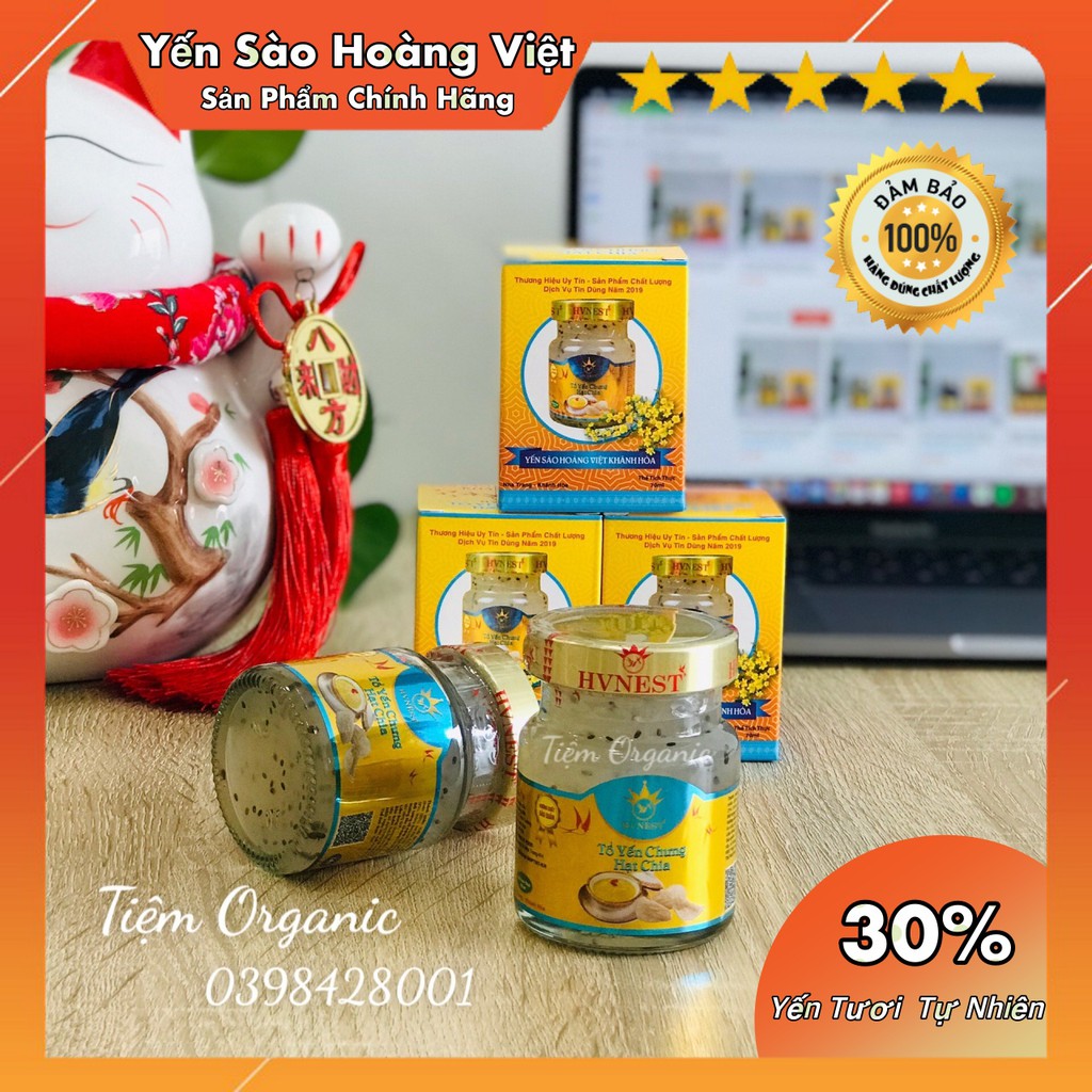 Yến Sào Hoàng Việt Tổ Yến Chưng Sẵn Vị Hạt Chia Thành Phần 30% Yến Tươi Tự Nhiên