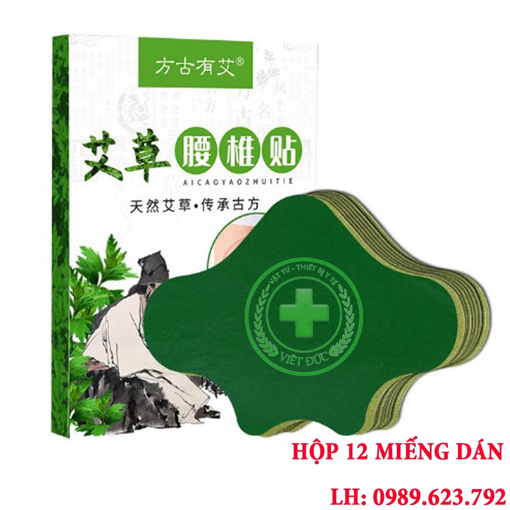 Hộp 12 miếng dán thảo dược đau mỏi thắt lưng, thoái hóa cột sống, đĩa đệm