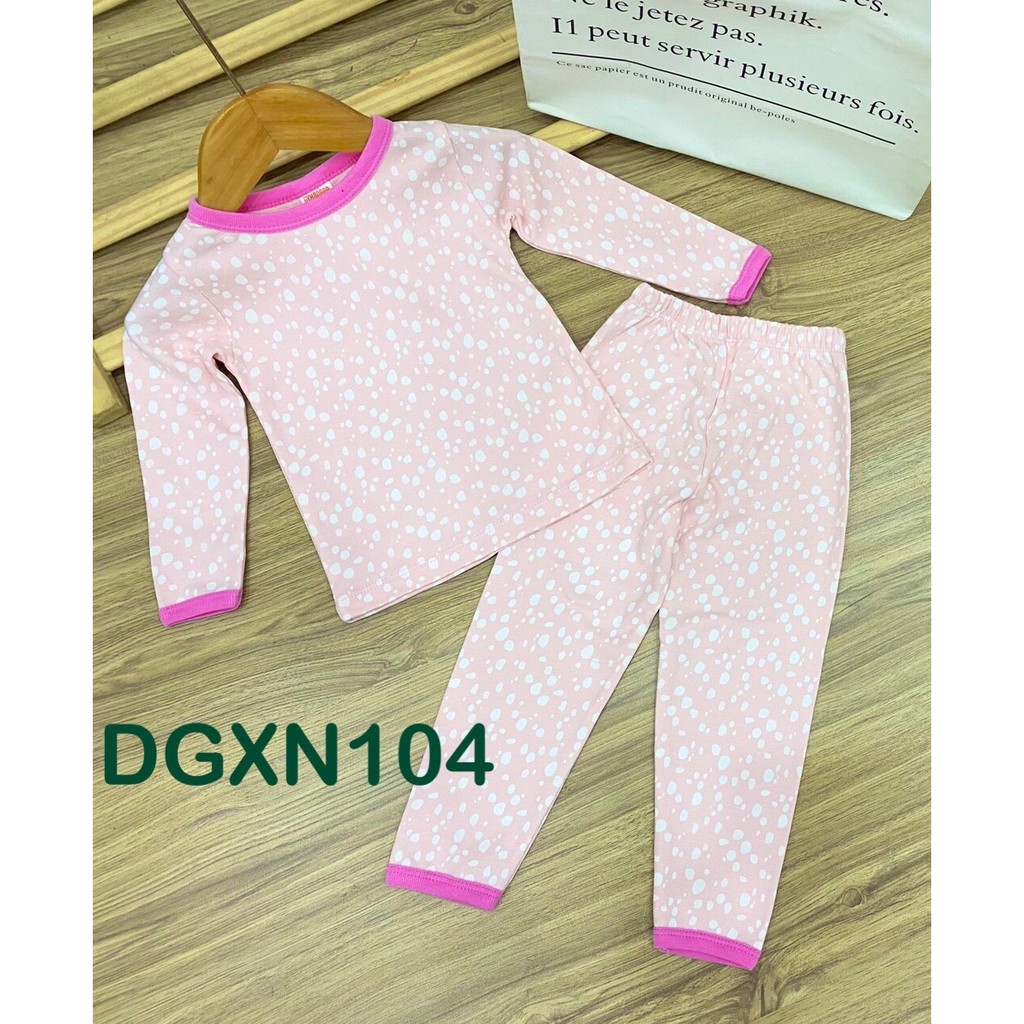 Bộ dài tay thun cotton xuất Nhật cho bé gái từ 10 đến 22kg