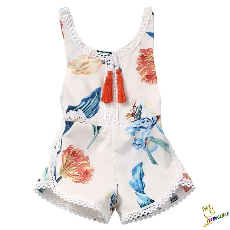 ❤XZQ-Floral Newborn Baby Girl Kids Bodysuit Romper Jumpsuit Cotton Sunsuit Outfits 0-4T