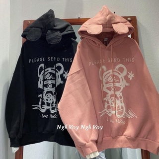 Áo hoodie tai gấu