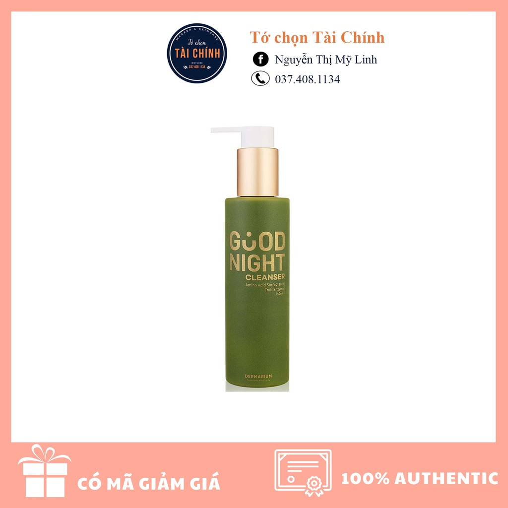 Gel Rửa Mặt Than Hoạt Tính Dermarium Good Night Cleanser 140ml