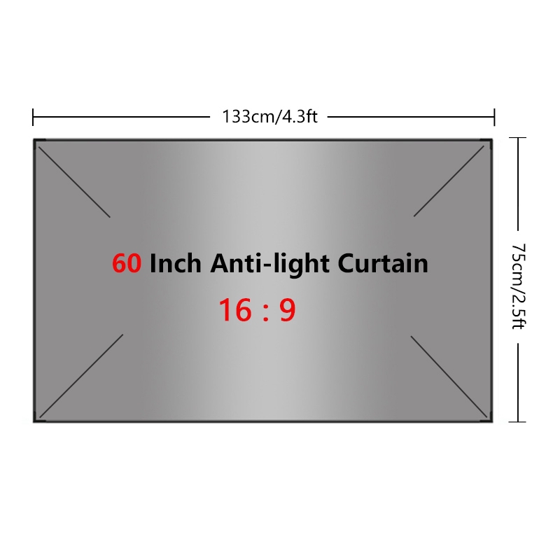Màn hình máy chiếu 16:9 HD chống ánh sáng tiện dụng