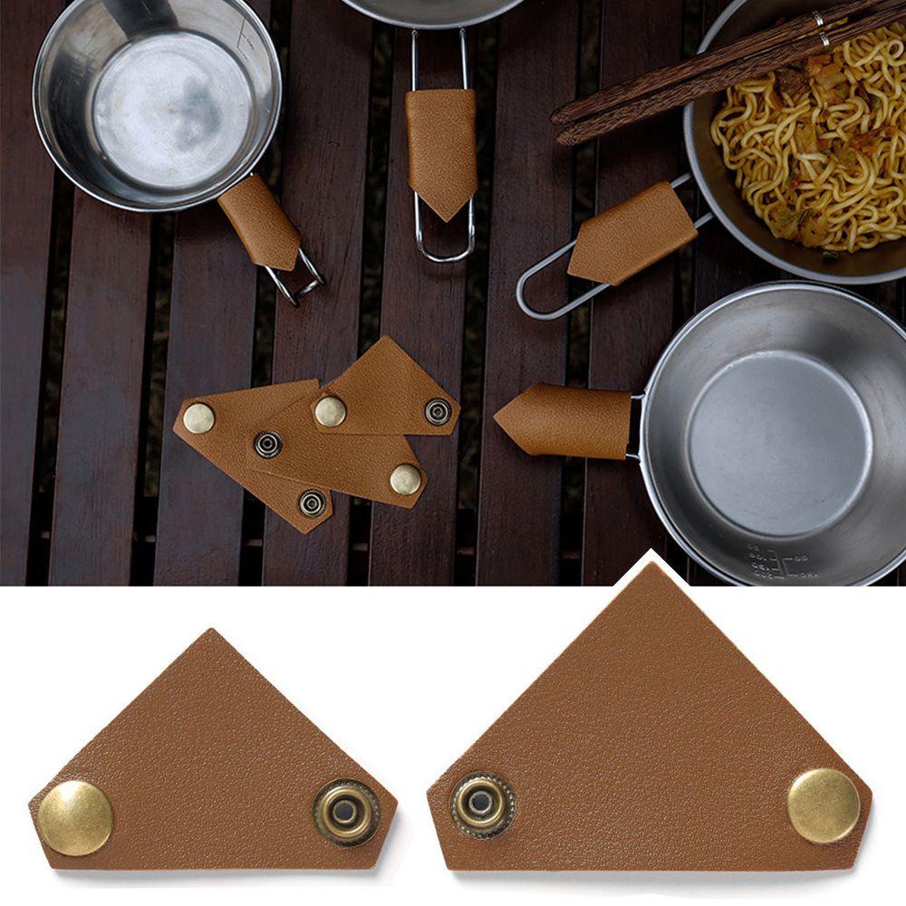 Set 4 Găng Tay Da Hình Tam Giác Có Khóa Cài Chất Lượng Cao