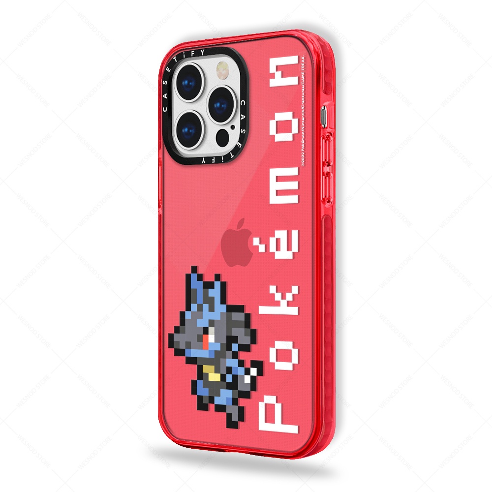 Transparent Fashion Brand Casetify Unity Pixel Pokemon Cartoon Cute Giant Lucario Case For  11 Xr 13 Mini X Xs Max 12 Pro 7 8 Plus Soft Shockproof Clear Tpu Protective Cases
