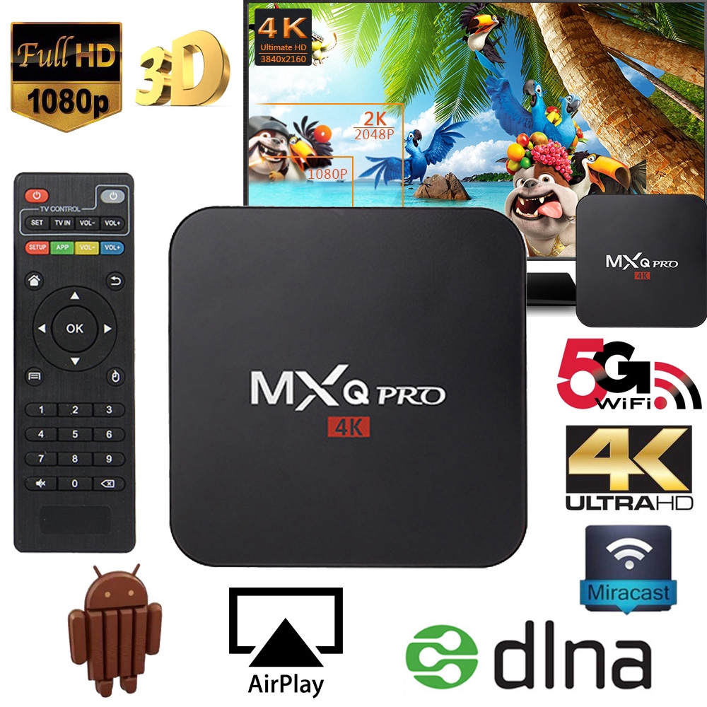 Tv Box Mxq Pro 4k Android 7.1 Rk3229 Lõi Tứ 2gb Ram 16gb Rom 2.4g Wifi Và Phụ Kiện