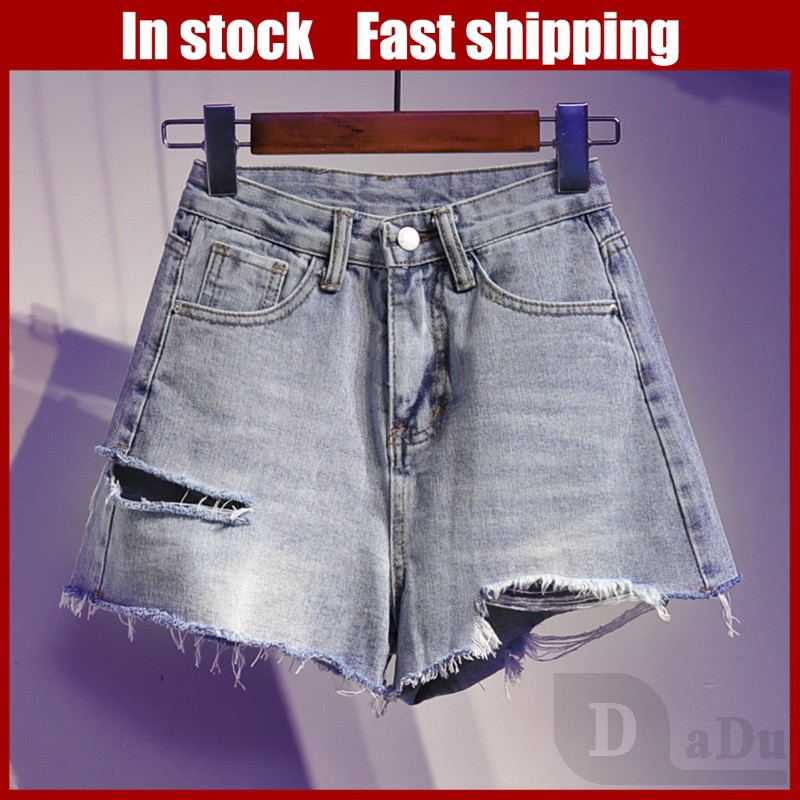 Quần Short Jean Jean Lưng Cao ThờI Trang Cho Nữ DaDu Seluar