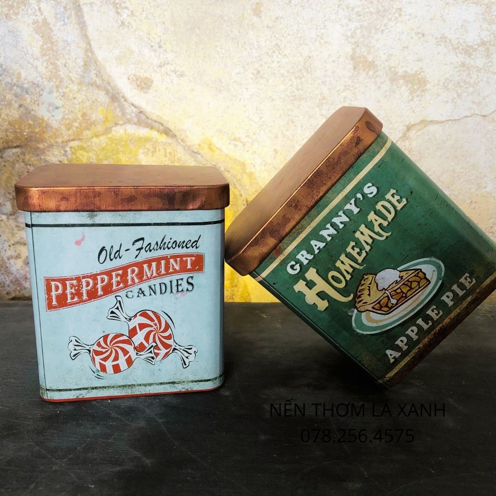 Nến thơm Vintage Old Fashioned Peppermint Candies hộp thiếc phong cách cổ điển