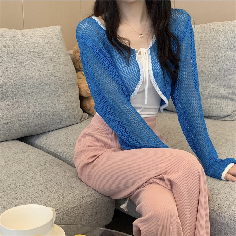 Áo khoác cardigan XIAOZHAINV dệt kim tay dài che nắng 5 màu sắc tùy chọn phong cách Hàn Quốc dành cho nữ