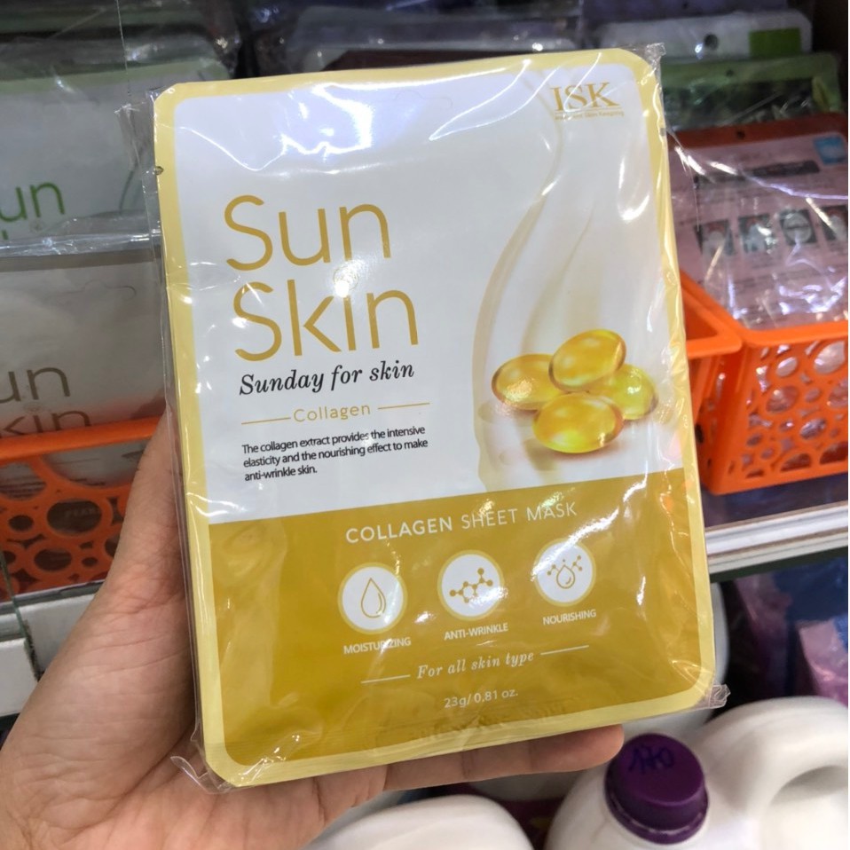 Mặt nạ collagen ISK SUNSKIN giúp sáng da và mờ nếp nhăn