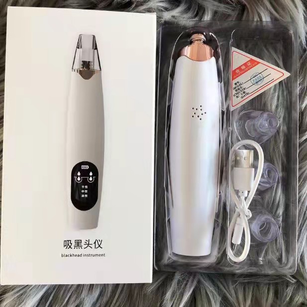 Máy Hút Mụn mini Đầu Đen, Cám Bọc Cầm Tay Sạc USB Blackhead 3 Chế Độ 3 Đầu Hút